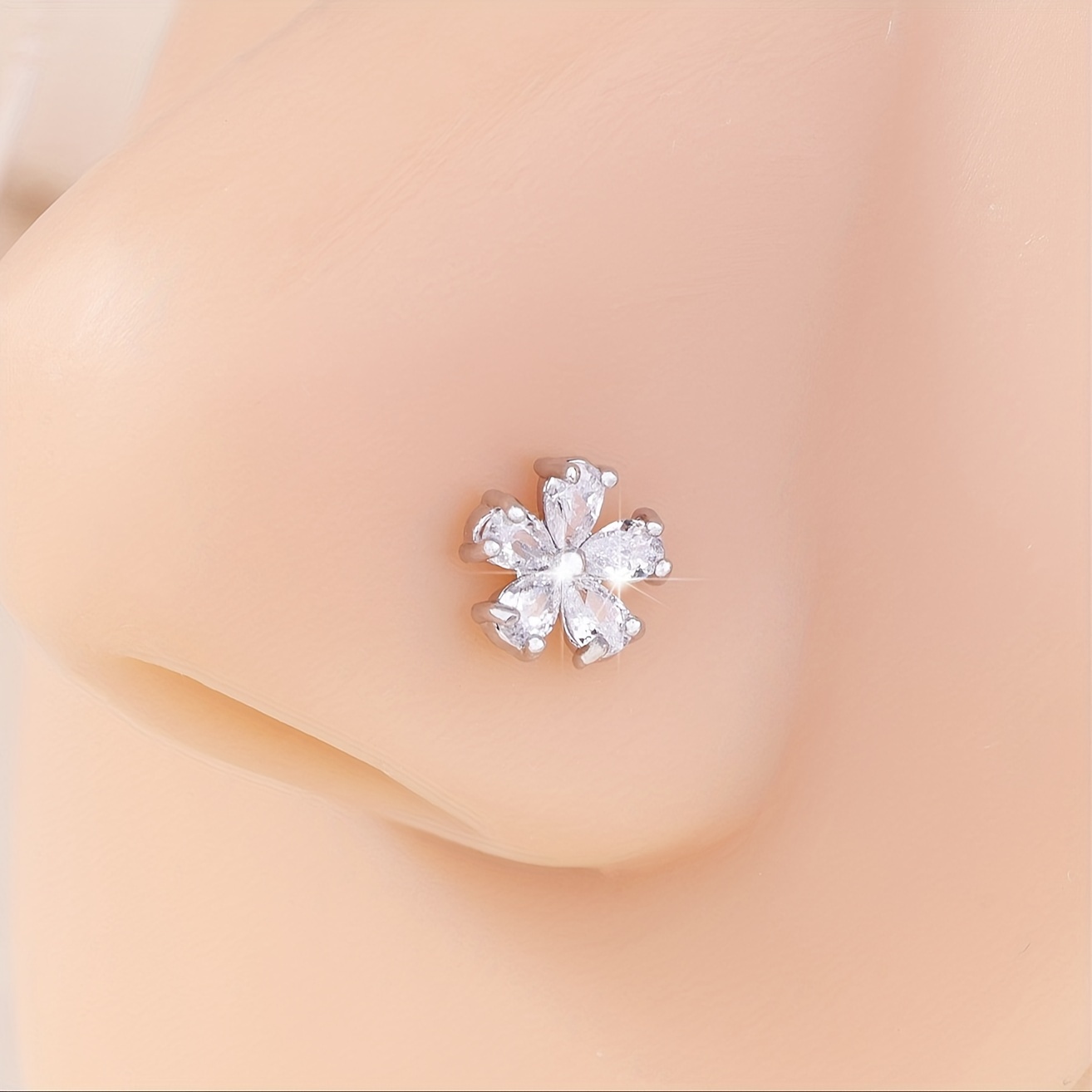 Women's Flower Nose Rings Studs, Hypoallergenic Jewelry